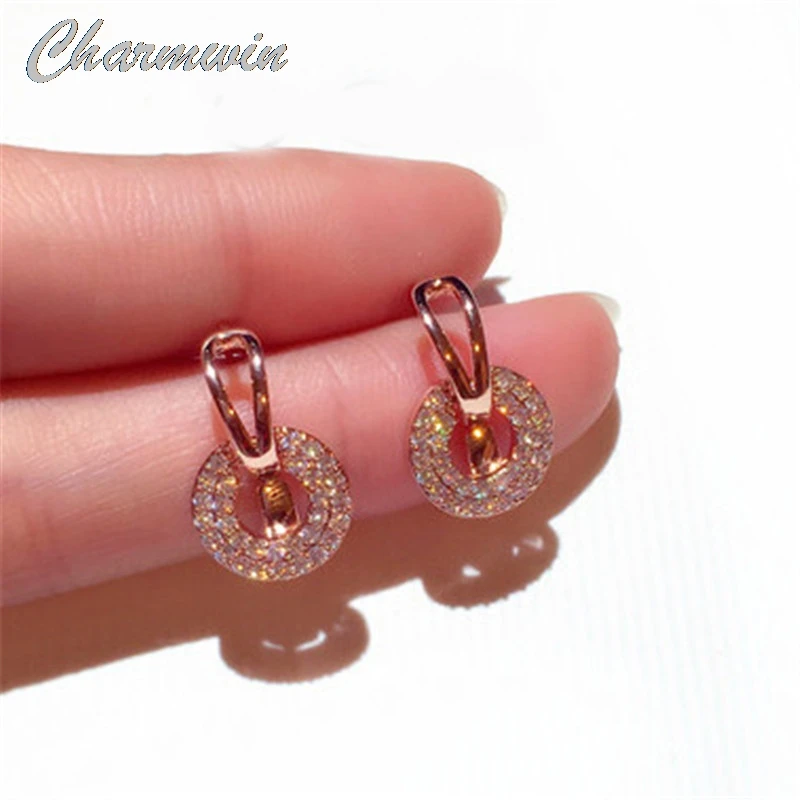 Новые модные корейские серьги-гвоздики для женщин, серьги, изысканные супер блестящие стразы, серьги, модное ювелирное изделие