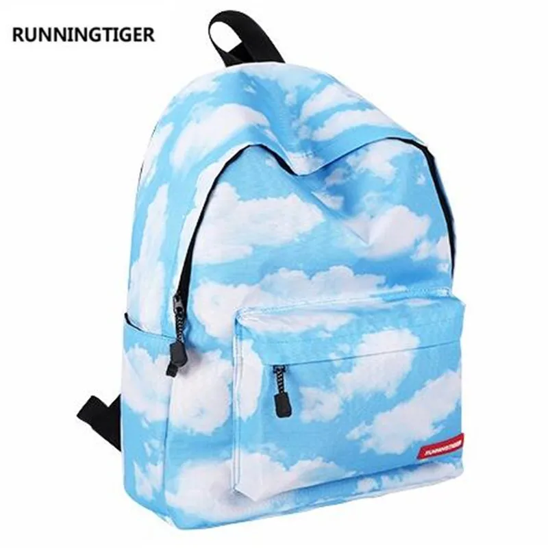 mochilas mujer 2016 Blue Sky Cloud Printing Backpack Women Laptop Backpack Children Backpacks