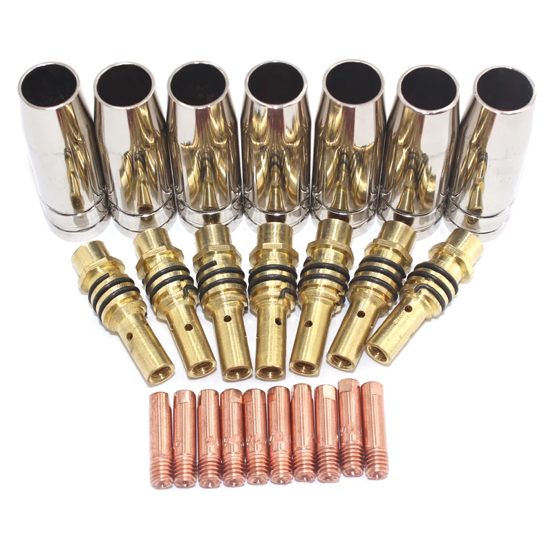 30pcs15AK Binzel torch/gun consumables electrode and Stainless steel protective cover and link rod for the MIG welding machine