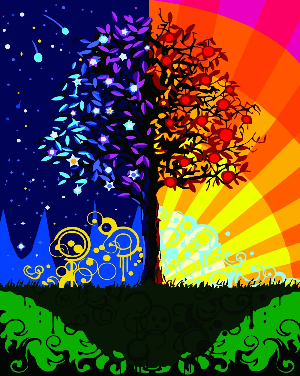 HQ Аннотация дерево Аватар lucky деревья солнце живопись по номерам изображение рисунком по номерам уникальный подарок для гостиной Декор