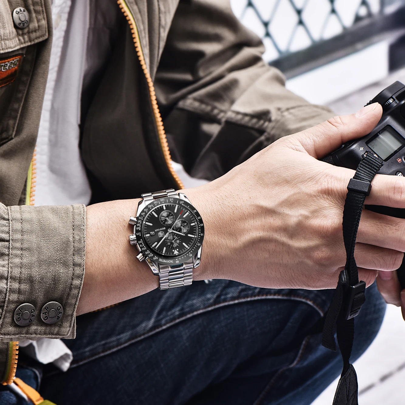Часы класса люкс от 2016 года North Watches спортивные мужские часы с кожаным ремешком