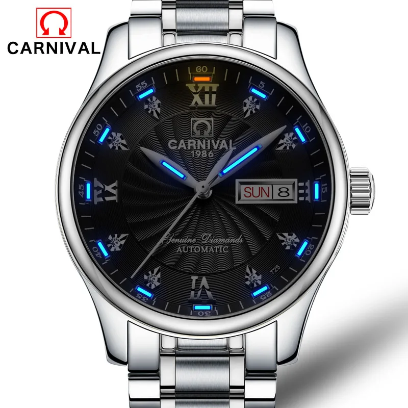 

Carnival Tritium Luminous Series Luxury Business Men's Watches Top Brand Automatic mechanical Watch Waterproof Sapphire Glass
