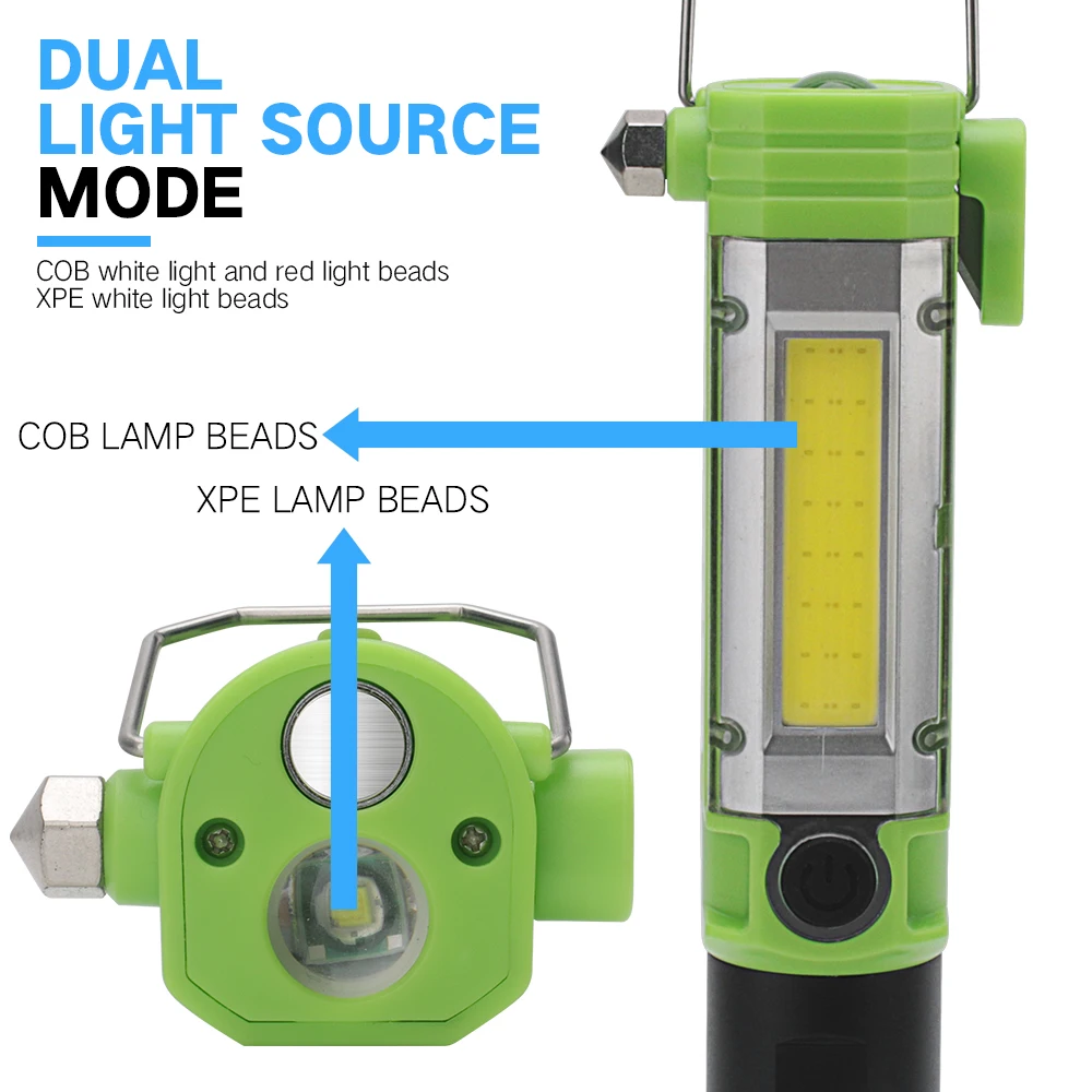 BORUiT светодиодный магнитный фонарик инструмент для поднятия факел Лампа для пикапа водонепроницаемый портативный кемпинг охотничий