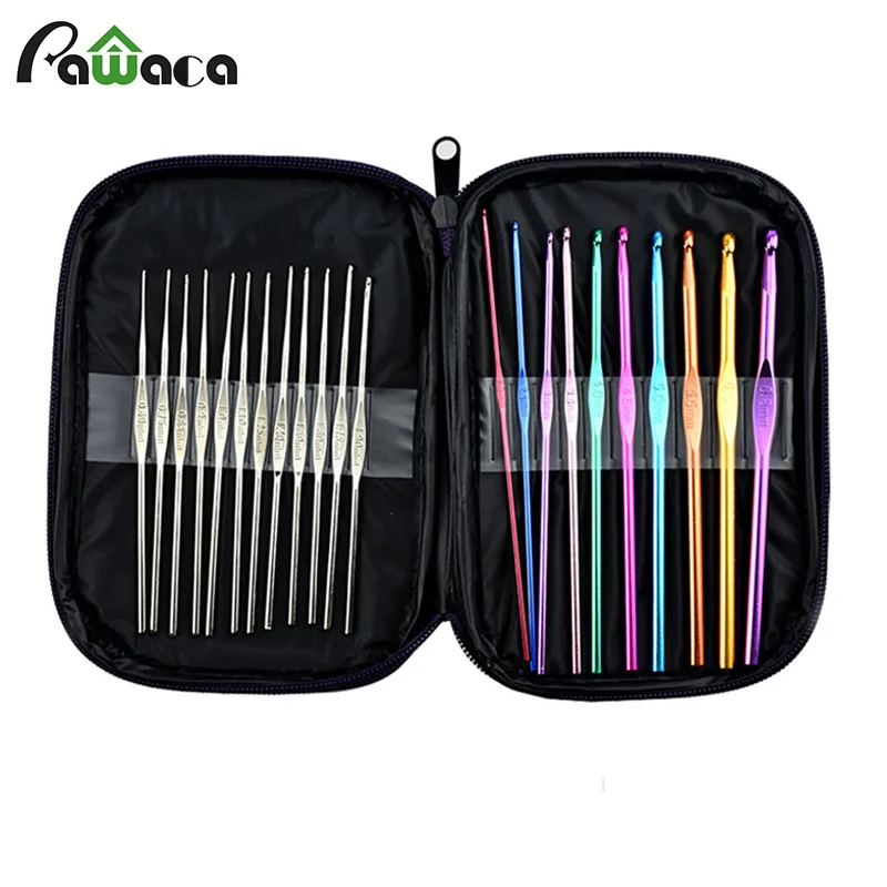 22PCS Luxury Aluminum Crochet Hooks Set sweater needle handle Sewing