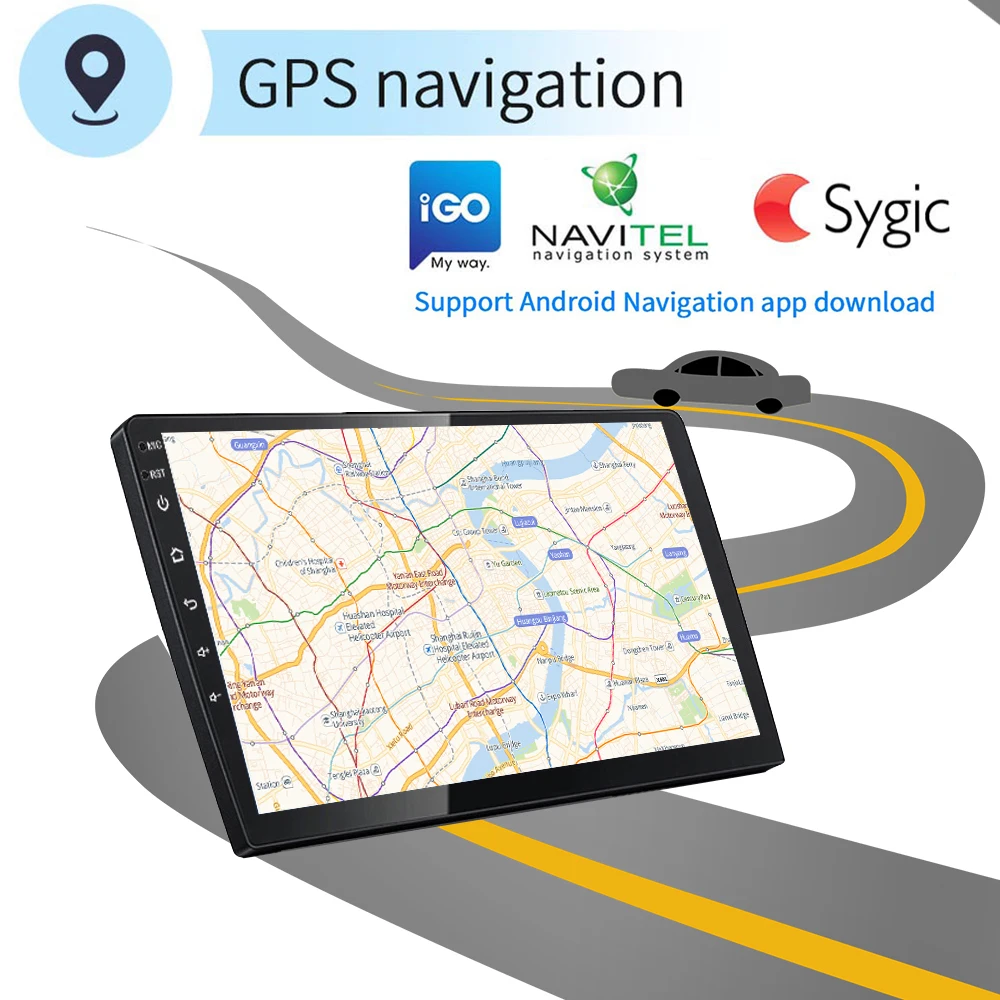 Podofo Android 2 Din GPS; стереооборудование для автомобиля радио 10,1 ''HD 1080P 2.5D зеркало из закаленного стекла 2din автомобильный MP5 плеер Bluetooth wifi fm-радио