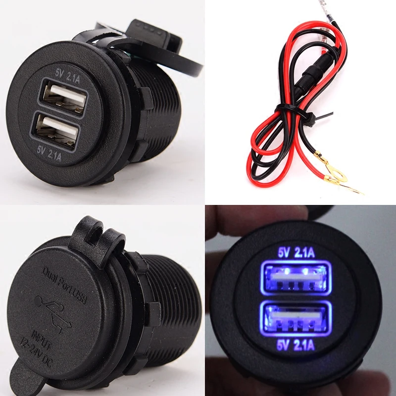

2017 Sale New 3d Sticker Cartoon Internal Car Sticker Modified Dual Usb Phone Charger Motorcycle Waterproof Mobile 4.2a 12-24v