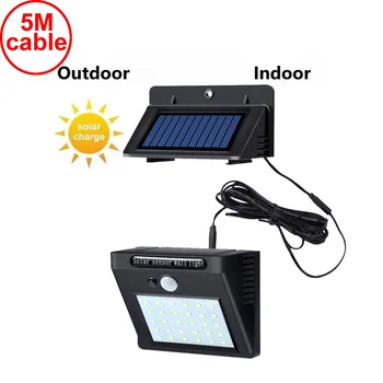 

30 leds solar light split mounting pIR motion sensor led indoor outdoor lamp waterproof ip65 for street garden patio home camps