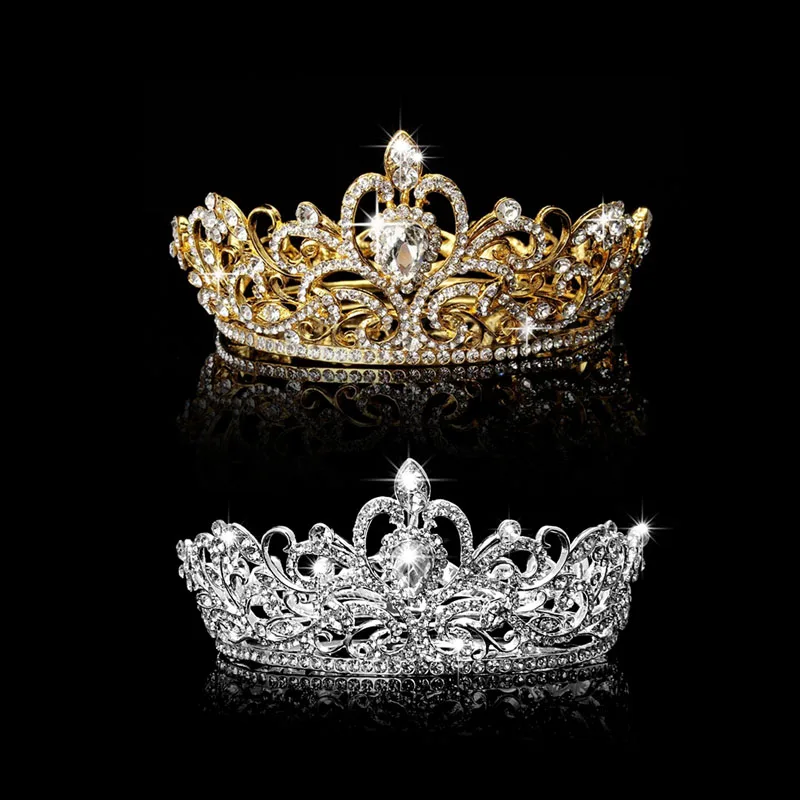 

Drop&Wholesale Wedding Bridal Pageant King Crown Tiara Rhinestone Diamante Headpiece Jewelry APR28