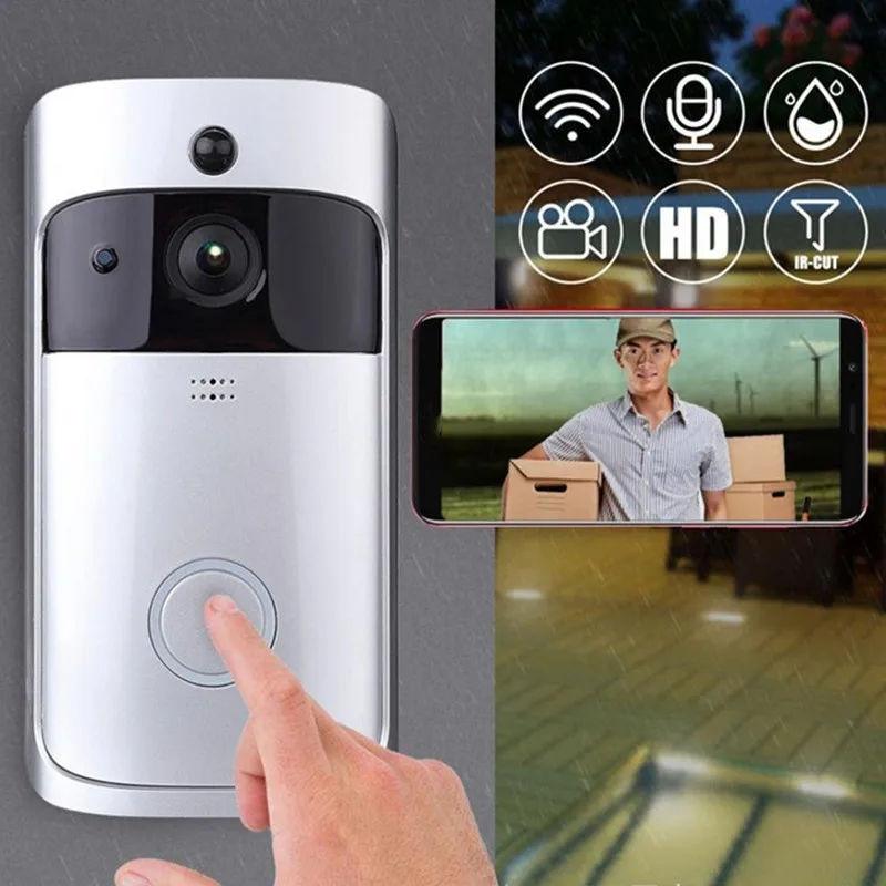 

Smart Wifi Security Door With Visual Recording Low Power Remote Home Monitoring Night Can Also Be Video Door Phone Eu Plug