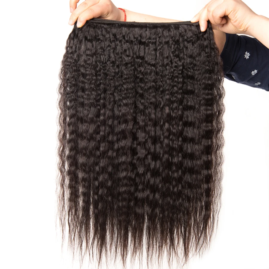 Kinky Straight Hair Bundles Brazilian Hair Weave Bundles Human Hair Bundles NonRemy Hair Extensions Natural Black 1 or 3 Bundles