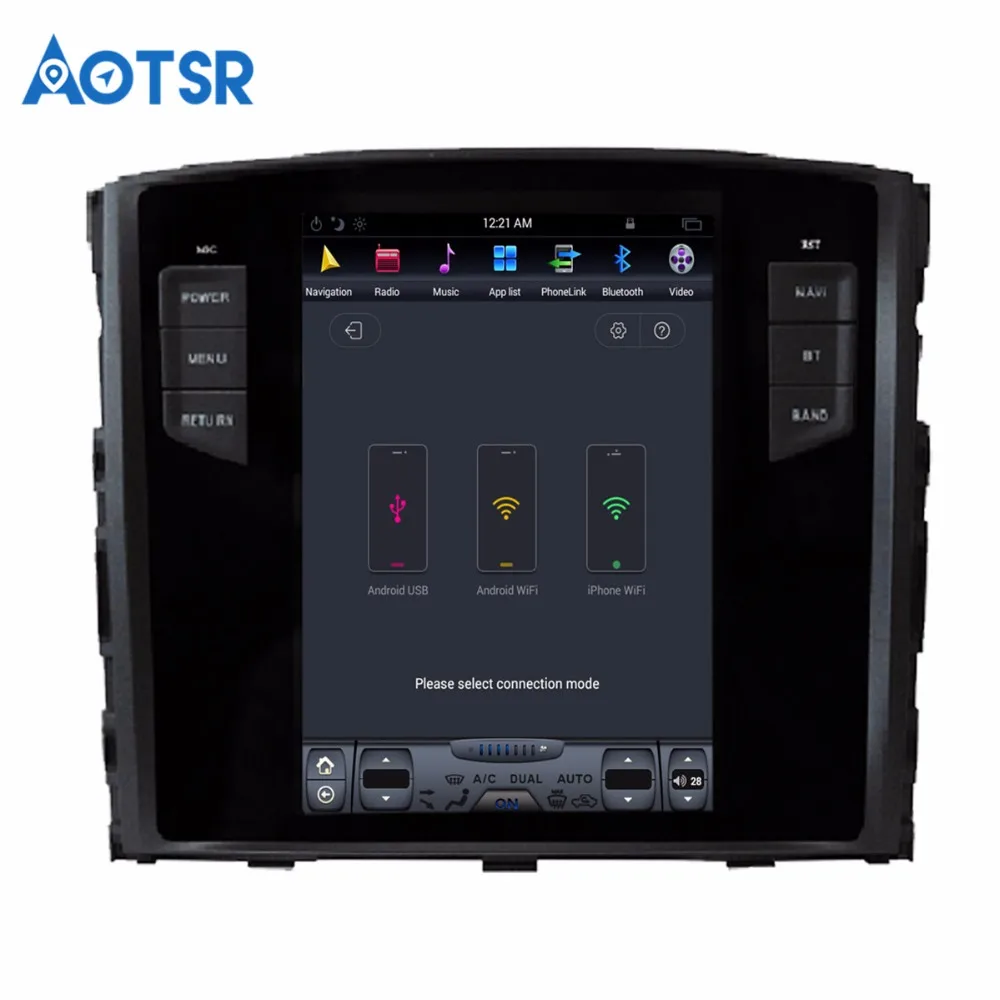 Discount Android 7.1 Tesla style Car No DVD Player GPS Navigation For MITSUBISHI PAJERO V97 V93 Shogun Montero 2006+headunit multimedia 2
