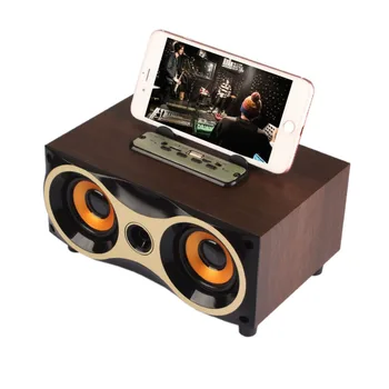

Portable Wooden Wireless Speaker Subwoofer Stero Bluetooth Speakers Radio FM Desktop caixa de som for iPhone Android