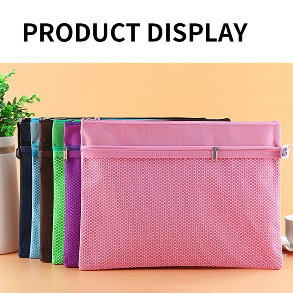 

TS-101Folders for A4 Double Layers Waterproof Oxford Cloth Zipper Paper File Documents Folder Bag For A4 Papers Stationery Bag