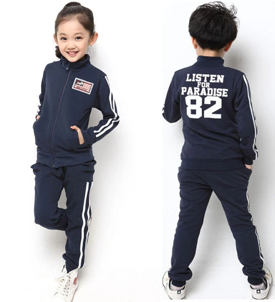 Adolescent Vetements Enfants Survetement 18 Automne Marque Nom Raye De Sport Vetements Pour Enfants Veste Et Pantalon Filles Garcons Vetements Aliexpress