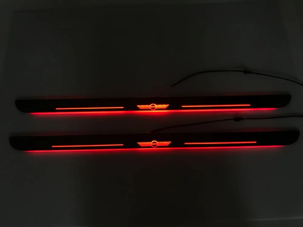 

eOsuns Acrylic LED moving door scuff door sill light plate Pathway light overlays linings rapid for BMW mini one r56 2008 cooper
