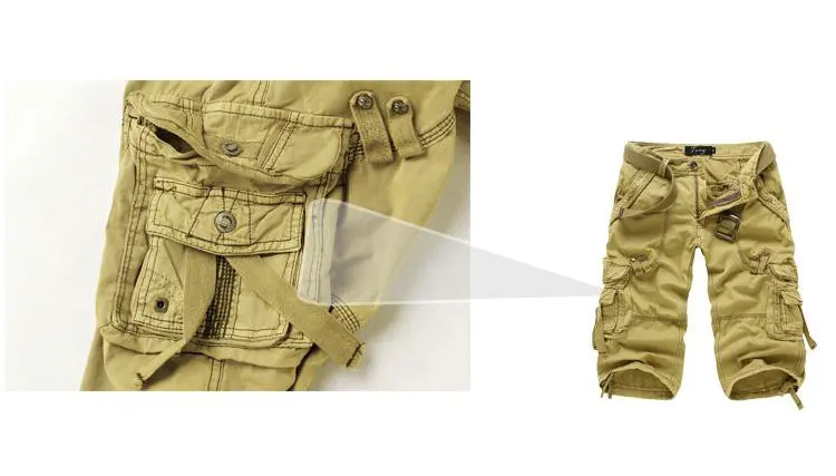 Мужские короткие 2018 модные летние укороченные мужские шорты хлопковый Повседневный для мужчин военный стиль Армия Тактические длинные