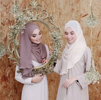 

G3 NEW design Patchwork pleat bubble chiffon Wrinkle shawls hijab drape stitching muslim scarves/scarf