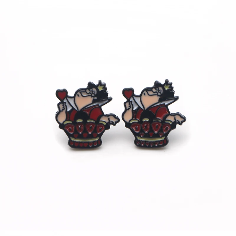 P3312 Dongmanli Cute Korea Steel Pierce Ear Stud kids Cute Earrings For Womens Enamel Earrings Party Jewelry Gifts Girls