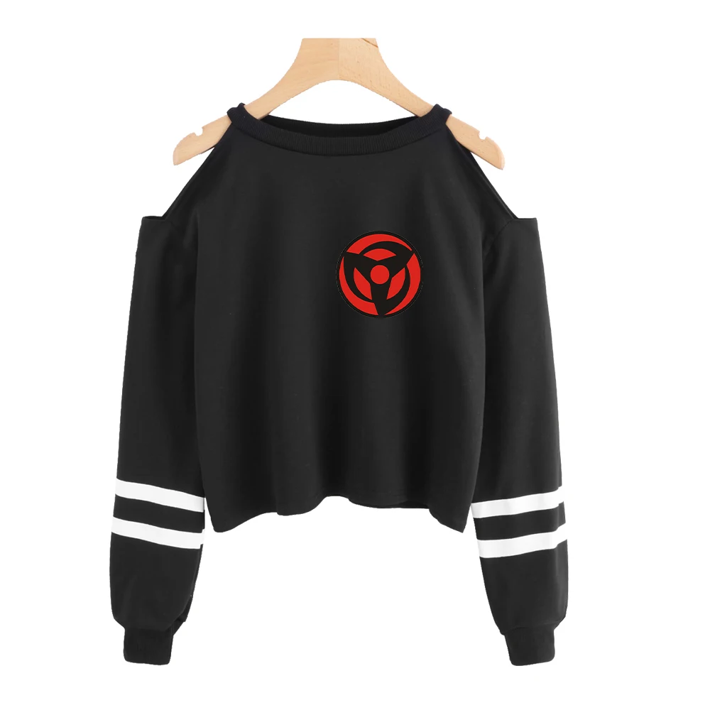 Женская Короткая Толстовка Naruto kpop топ с открытыми плечами модные шорты