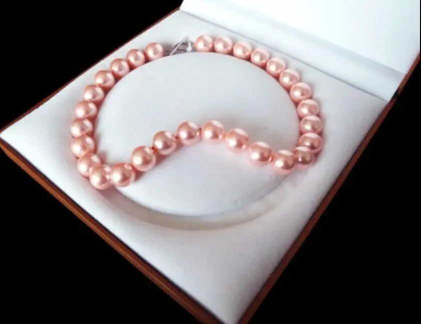 

FREE SHIPPING HOT sell new Style >>>>AAA+14mm luxury fashion hot pink color shell pearl necklace18