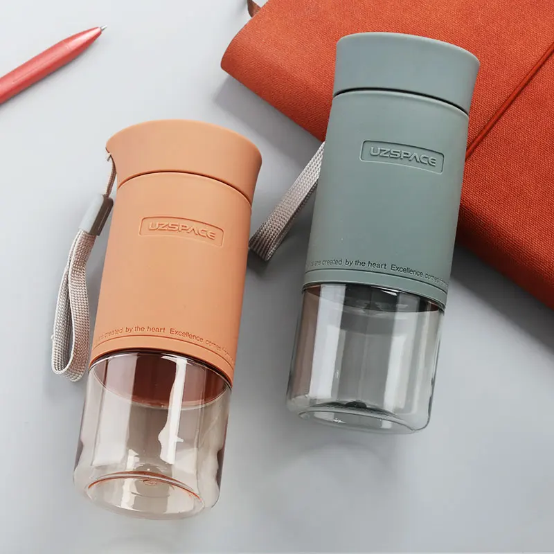 UZSPACE صغيرة زجاجات مياه للرياضة البسيطة لطيف الأزياء تريتان البلاستيك Drinkware مفيد زجاجة بلدي شرب زجاجة 200/300 مللي BPA الحرة