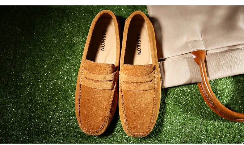 Shoes Men Loafers Soft Moccasins High Quality Autumn Winter Genuine Leather Shoes Men Warm Fur Plush Flats Gommino Driving Shoes