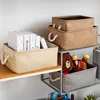 New Large Folding Linen Fabric Storage Basket Kids Toys Storage Box Clothes Storage Bag Organizer Holder with Handle ► Photo 3/6