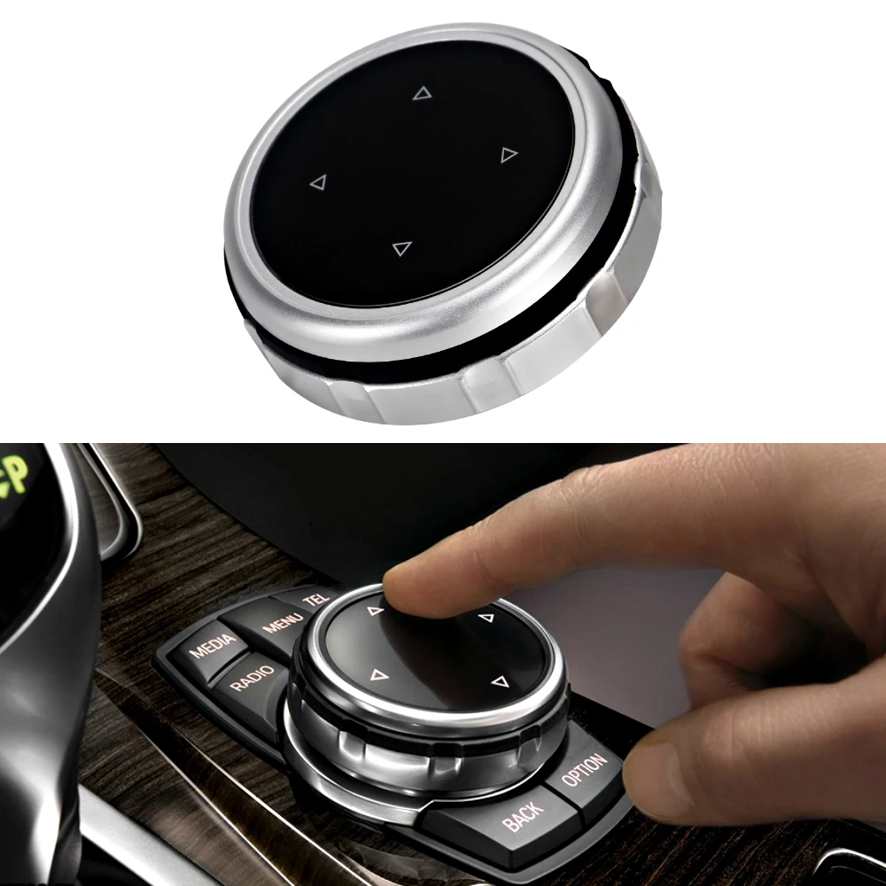 

1-10pcs Aluminum Multimedia Control Knob Button Cover Sticker For BMW 1 2 4 3 5 Series X1 X3 X5 X6 GT iDrive F30 E90 E92 E60 E61