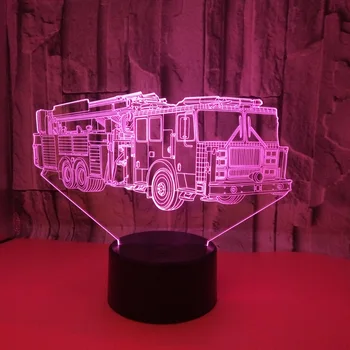 

New Fire Engine 3d Lamp 7 Color Led Light Touch Remote Control 3d Led Small Table Lamps For Living Room Table Moderne Desk Lamp