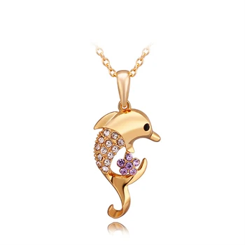 

Cute Dolphin Pendant Necklace Women Dolphin Color Gift Beautiful Cute Animal Charm Jewelry Free Shipping t-Shirt Pure Silver