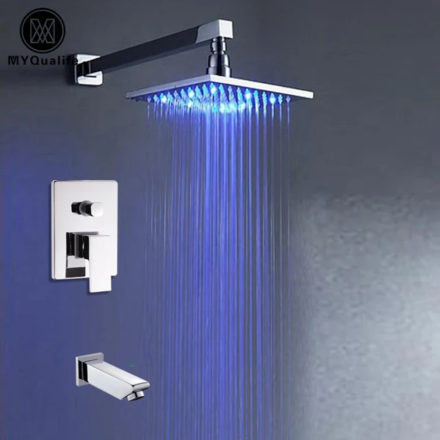 Modern Rgb Color Changing Bathroom 8 Rain Bath Tub Shower Faucet Modern Rgb Color Changing Bathroom 8 Rain Bath Tub Shower Faucet Wall Ceiling Mounted