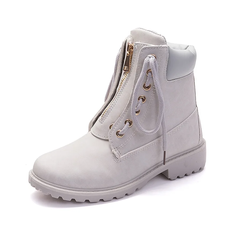 Sooneeya/Новые ботильоны со съемной молнией; женские зимние ботинки из флока; женские ботинки на плоской платформе; женская обувь; bota Feminina Botas - Цвет: Light Gray