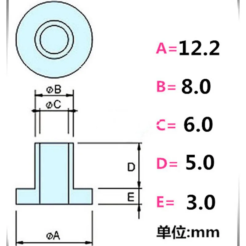 1000pc Nylon Transistor Bushing Washer TO-220B RoHS φ6.1xφ3x4.5mm hole=φ3mm 