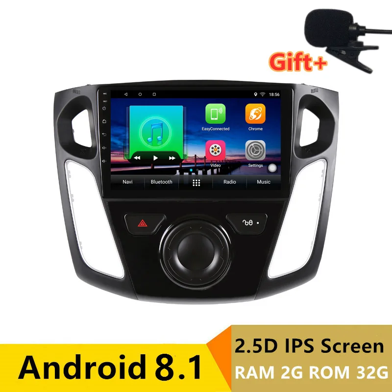 9 &quot2 + 32G 2.5D IPS Android 8 1 автомобильный DVD мультимедийный плеер GPS для Ford Focus 2 3 2012 2013 2014