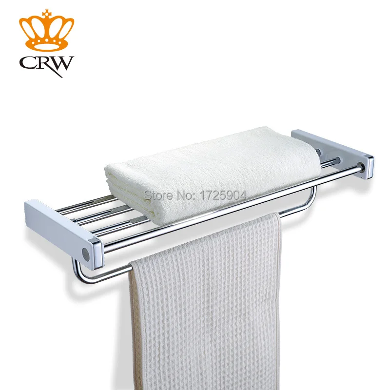 Crw Bathroom Towel Rack Double Tier Rail Shelf With Hooks Wall Crw Bathroom Towel Rack Double Tier