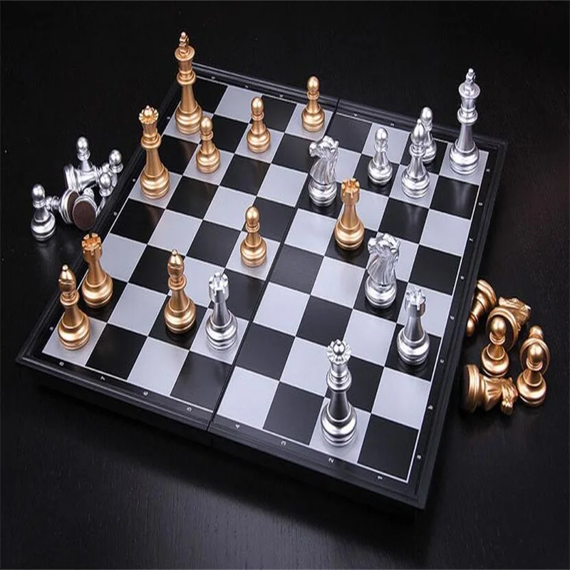 

Wholesale 32*32*2cm Magnetic International Chess Portable Folding Chess Educational Chess Games