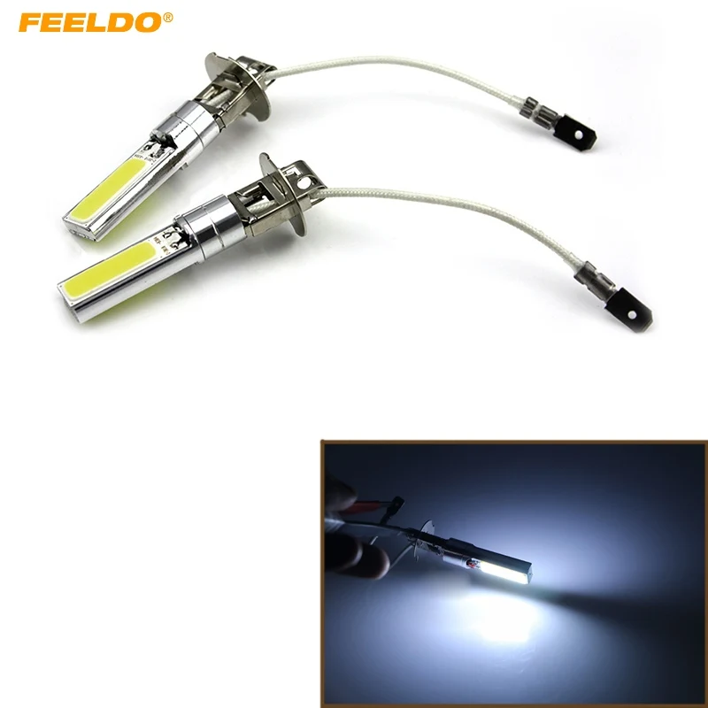 FEELDO 10 шт Белый H3 COB двухсторонний 24SMD 10W Автомобильный светодиодный противотуманный светильник s головной светильник лампа 12V# FD-5321