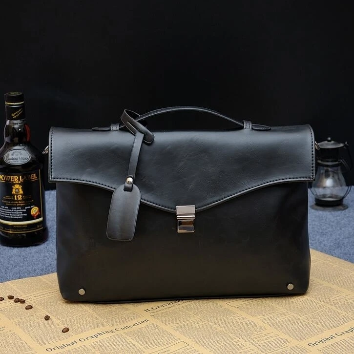 2017 Fashion Genuine Leather Men Briefcase Cowhide Men's Messenger Bags 14 Laptop Business Bag Luxury Lawyer Handbags (1)