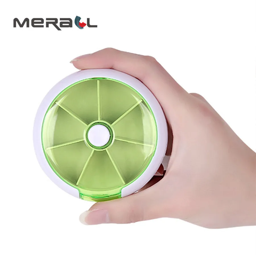 

Plastic Mini Pill Box 7 Day Medicine Container for Tablets Round Fruit Shape Splitter Travel Case Divider Health Red Products