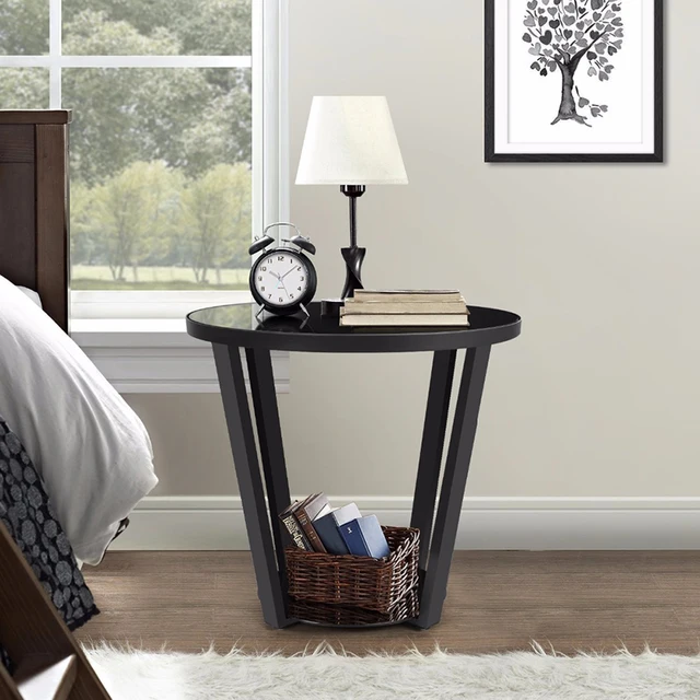 Fashion Steel Tempered Gl Round Coffee Table With Storage Sofa Fashion Steel Tempered Gl Round Coffee Table With Storage Sofa Living Room Side Couch End
