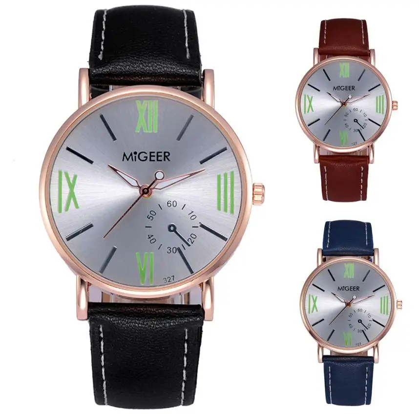 

GEMIXI Fashion Dignity Luxury Fashion Crocodile Faux Leather Mens Analog Watch Wrist Watches