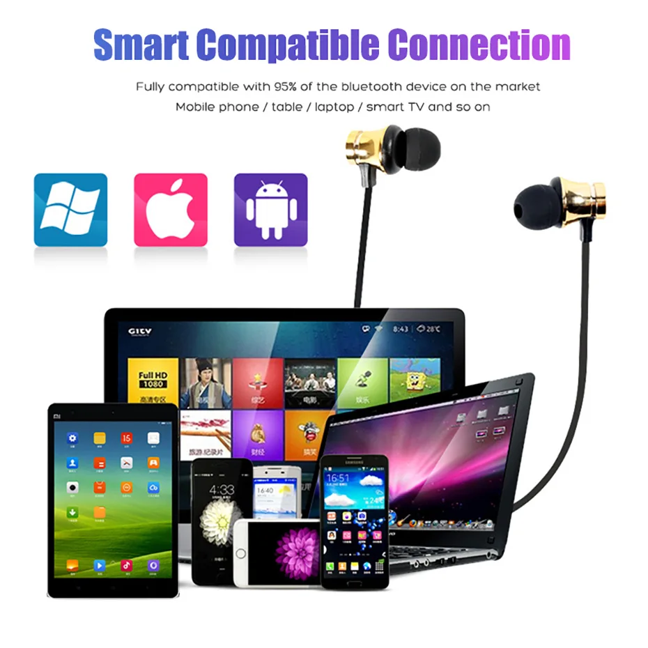 Wireless Headphone Bluetooth Earphone Magnetic Headset Neckband Sport Running Bluetooth Earphones For iPhone 7 X Xiaomi Earphone (15)