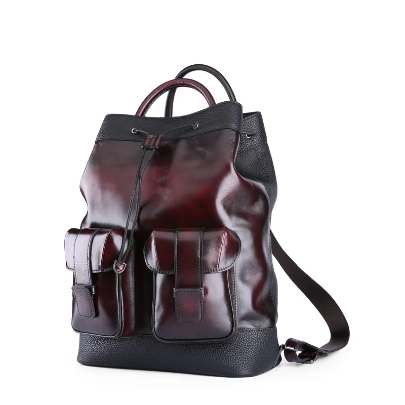 italian leather backpack mens
