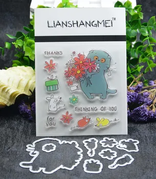 

Bouquet cat Metal Cutting Dies and stamp Stencils for DIY Scrapbooking/photo album Decorative Embossing DIY Paper Cards Making P