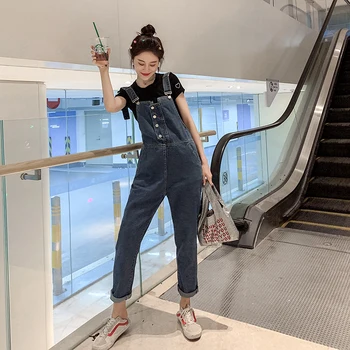 

2020 denim rompers womens jumpsuit sexy slash neck off shoulder ruffles playsuit plus wide leg pants overalls