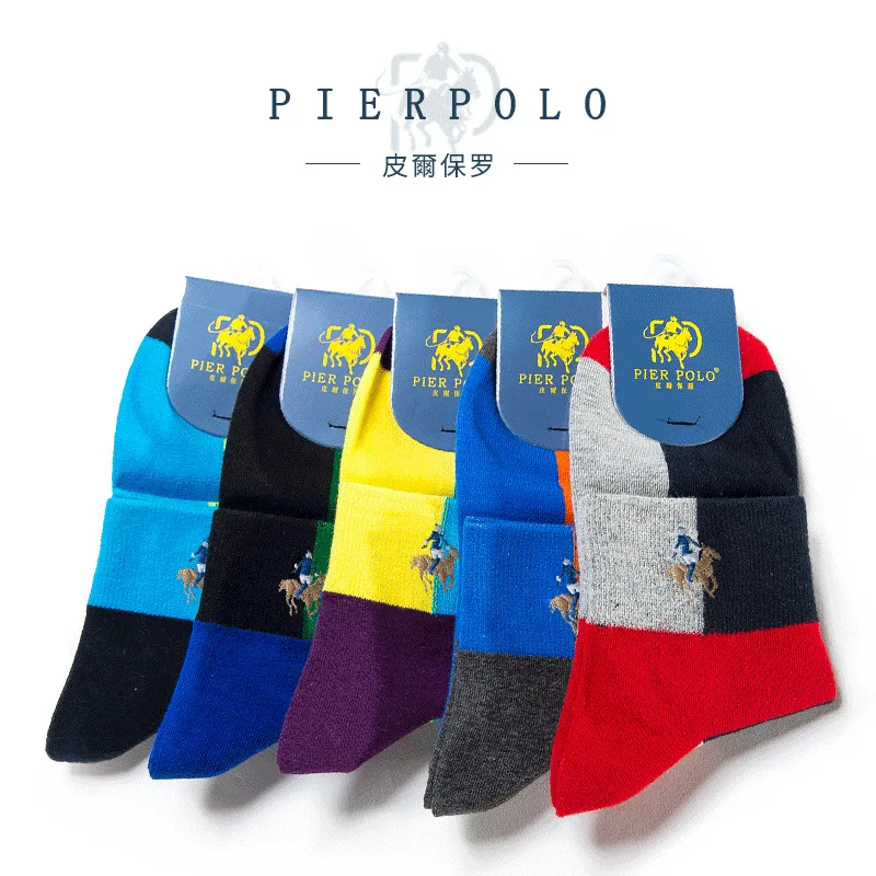 PIERPOLO, мужские носки, новая мода, высокое качество, брендовые, Happy Socks, хлопок, Meia, повседневные мужские носки, смешная вышивка, летние носки