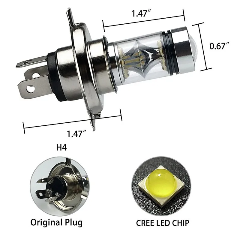 1 пара высокой мощности Foglight 60 Вт яркий 6000K Светодиодный лампочки 1000LM H8 9005 9006#94209