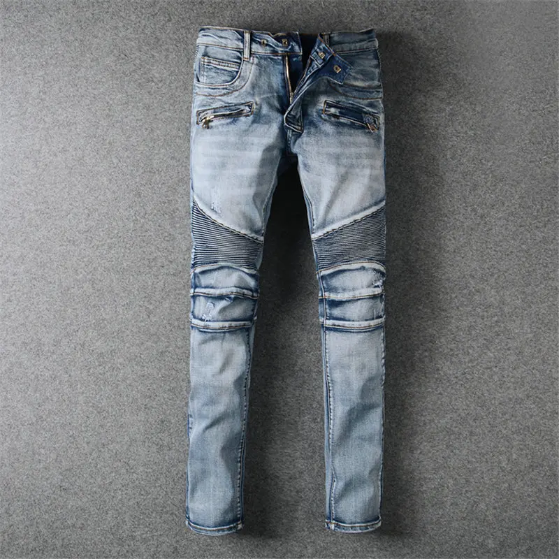 Balmain Новая мода Для мужчин просто летние легкие джинсы Для мужчин большой Размеры прямые джинсовые дизайнерские джинсы Брендовые мужские