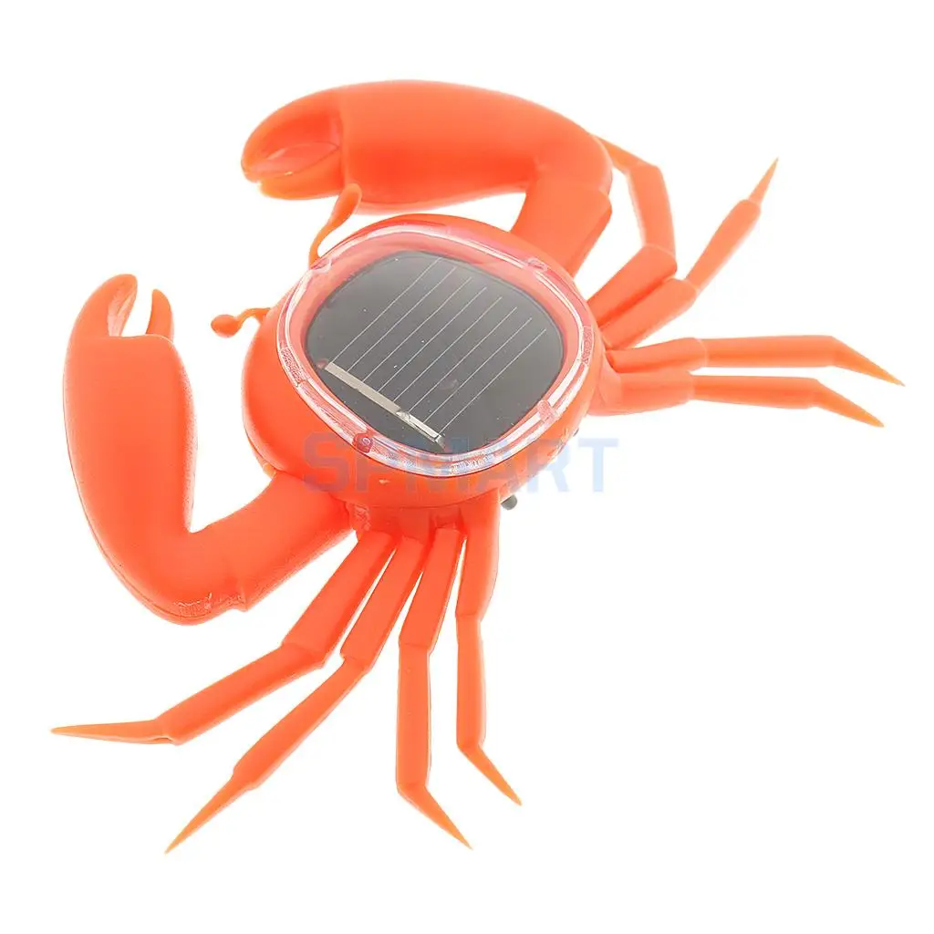1x Novelty Solar Panel Powered Crab Figure for Kids Party Trick Playing