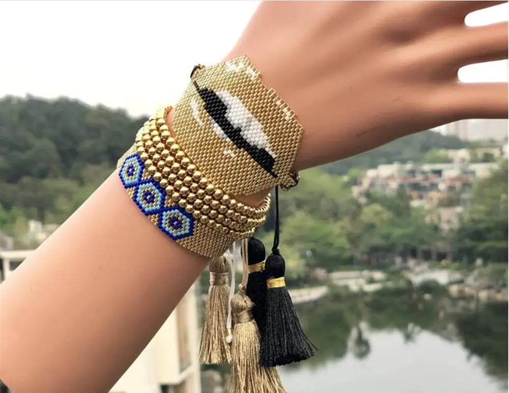 SANDEI Beads набор из браслета с кулоном модные ювелирные браслеты кисточкой для